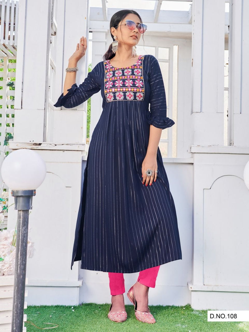 MF Golden Dairies Vol 2 Rayon Straight Cut Fancy Wear Kurtis