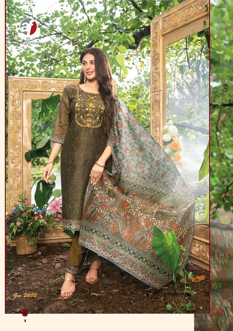 Anju Fabs Golden Meadows Vol 2 Silk With Fancy Embroidery Work Stylish Attractive Look Party Wear Kurti