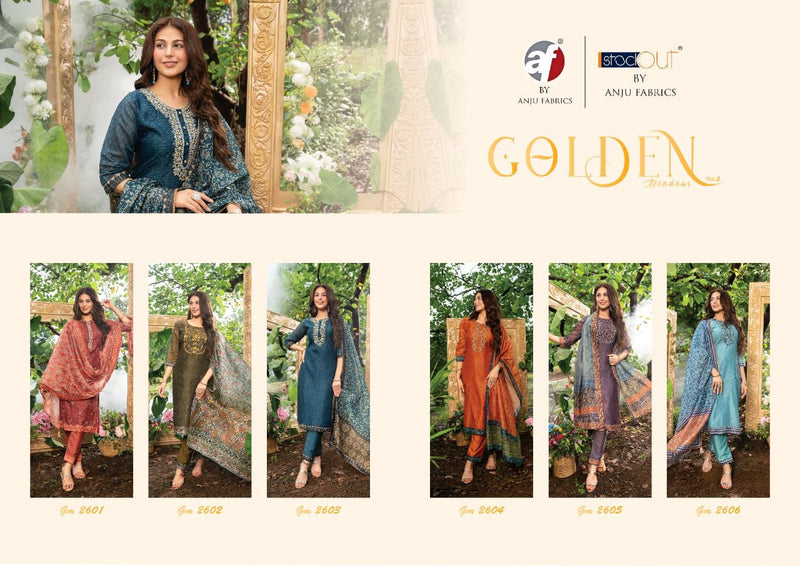Anju Fabs Golden Meadows Vol 2 Silk With Fancy Embroidery Work Stylish Attractive Look Party Wear Kurti