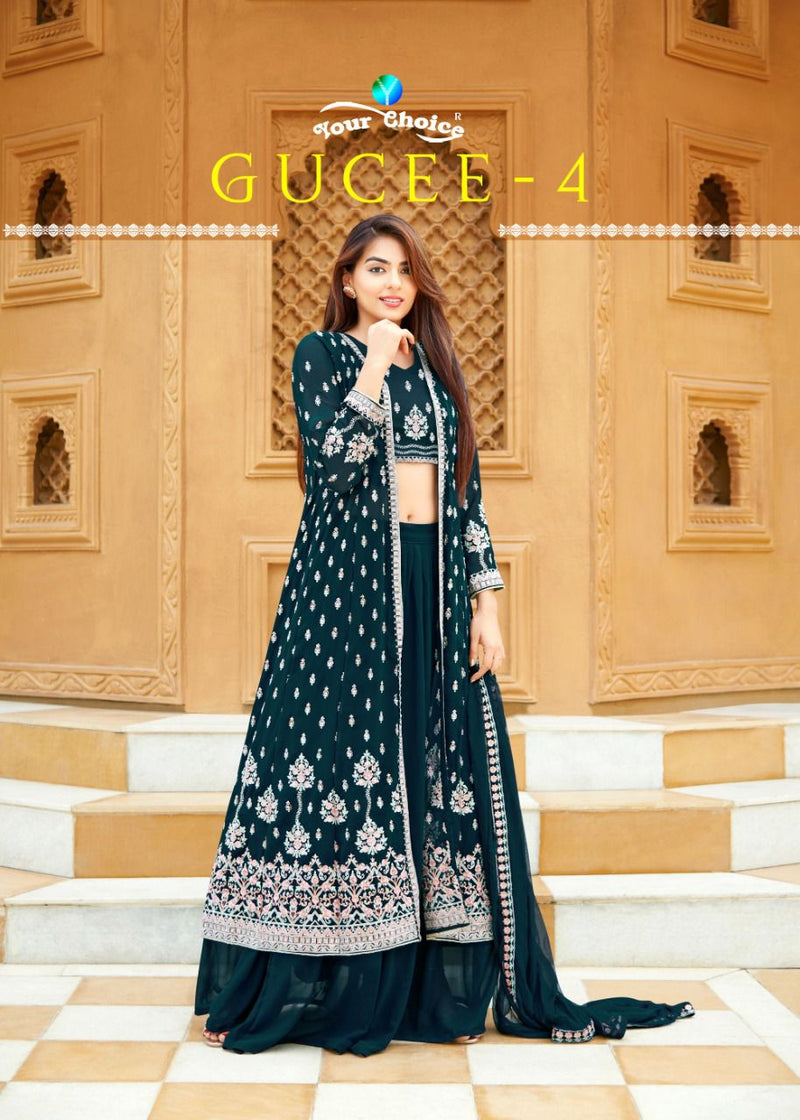 Your Choice Gucee Vol 4 Georgette With Elegant & Embroidery Work Stylish Designer Wedding Wear Kurti