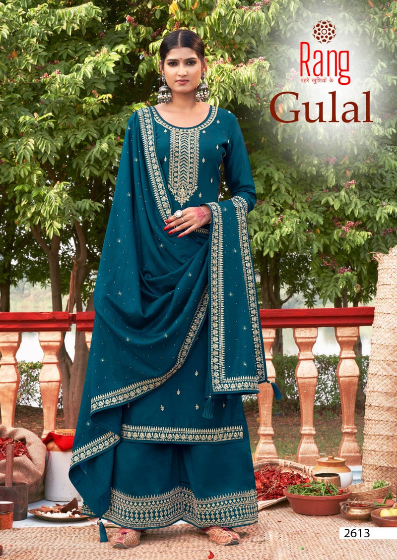 Rang Gulal Silk With Beautiful Heavy Work Stylish Designer Festive Wear Salwar Kameez
