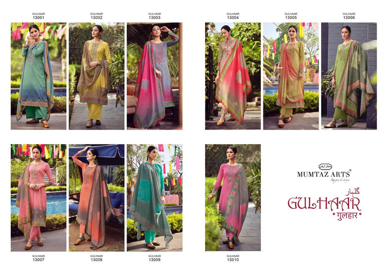 Mumtaz Arts Gulhaar Lawn Cotton Digital Printed Party Wear Salwar Suits With Embroidery Work