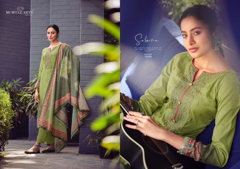 Mumtaz Arts Gulhaar Lawn Cotton Digital Printed Party Wear Salwar Suits With Embroidery Work