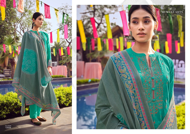 Mumtaz Arts Gulhaar Lawn Cotton Digital Printed Party Wear Salwar Suits With Embroidery Work