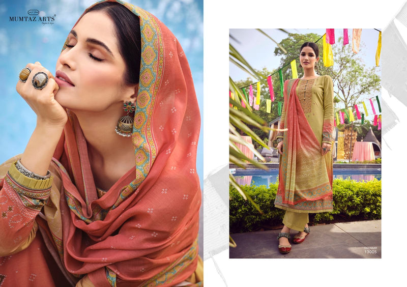 Mumtaz Arts Gulhaar Lawn Cotton Digital Printed Party Wear Salwar Suits With Embroidery Work
