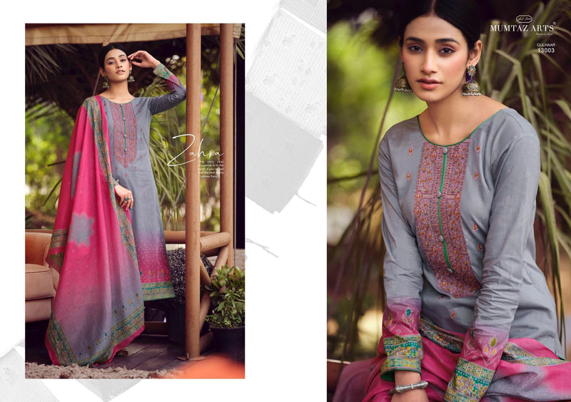 Mumtaz Arts Gulhaar Lawn Cotton Digital Printed Party Wear Salwar Suits With Embroidery Work