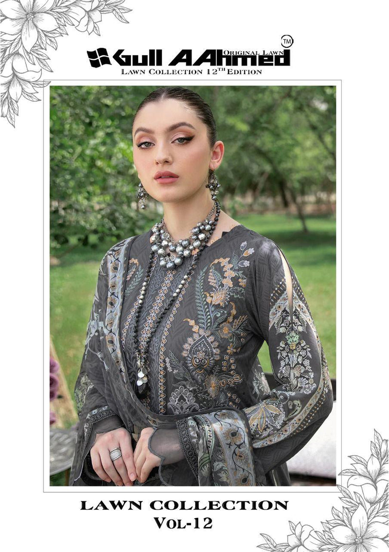 Gull Aahmed Collection Vol 12 Lawn Cotton With Fancy Printed Work Stylish Designer Pakistani Party Wear Salwar Kameez