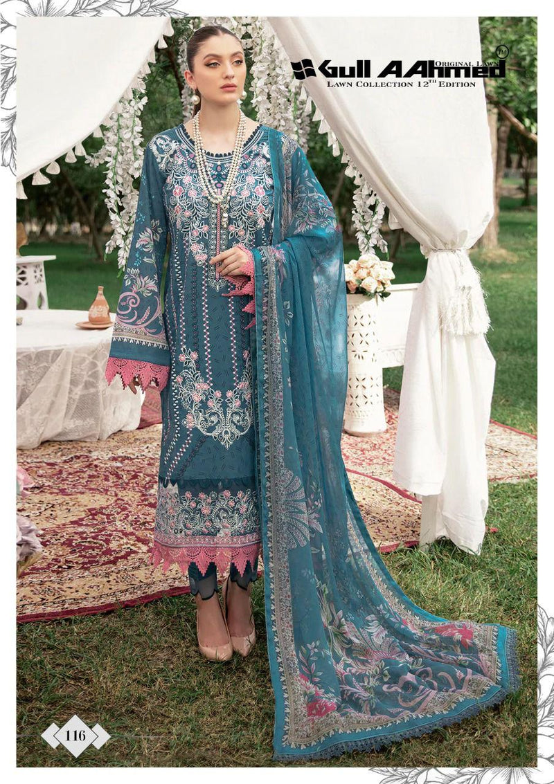 Gull Aahmed Collection Vol 12 Lawn Cotton With Fancy Printed Work Stylish Designer Pakistani Party Wear Salwar Kameez