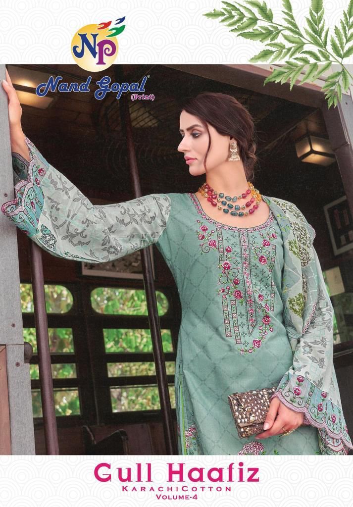 Nandgopal Gull Haafiz Vol 4 Pure Cotton With Heavy Beautiful Printed Work Stylish Designer Salwar Kameez
