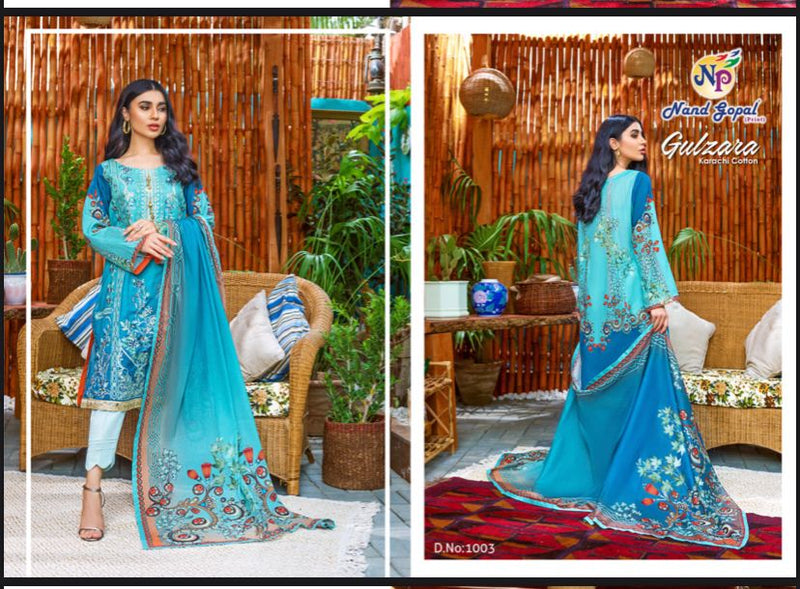 Nand Gopal Gull Zara Karachi Style Cotton Fancy Salwar Suits