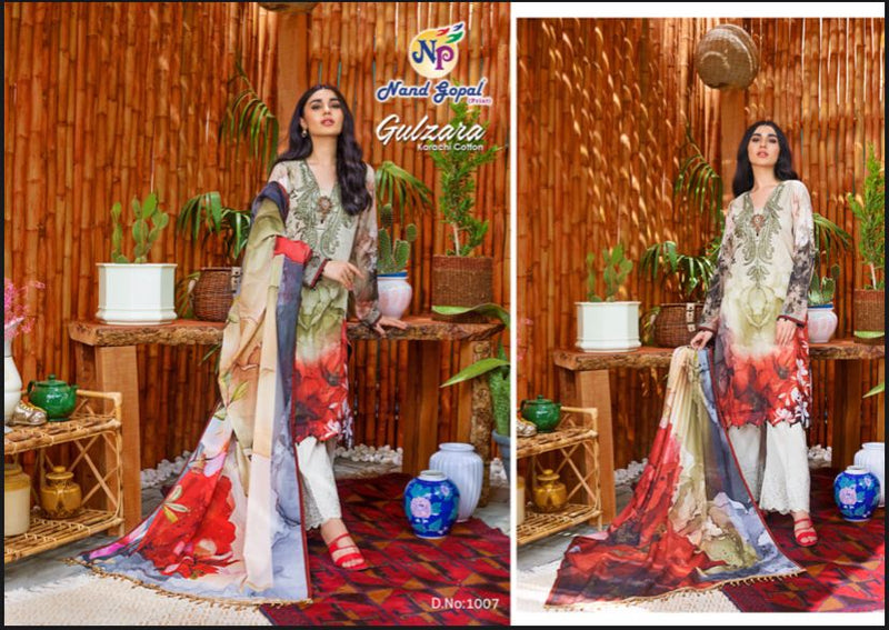 Nand Gopal Gull Zara Karachi Style Cotton Fancy Salwar Suits