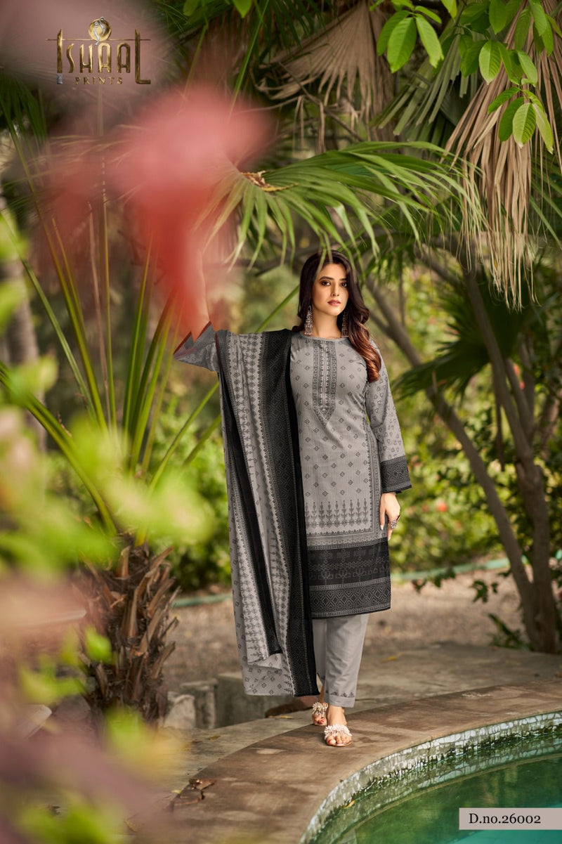 Ishaal Prints Gulmohar Vol 26 Pure Lawn Cotton Collection Heavy Mal Dupatta Printed Designer Salwar Kameez