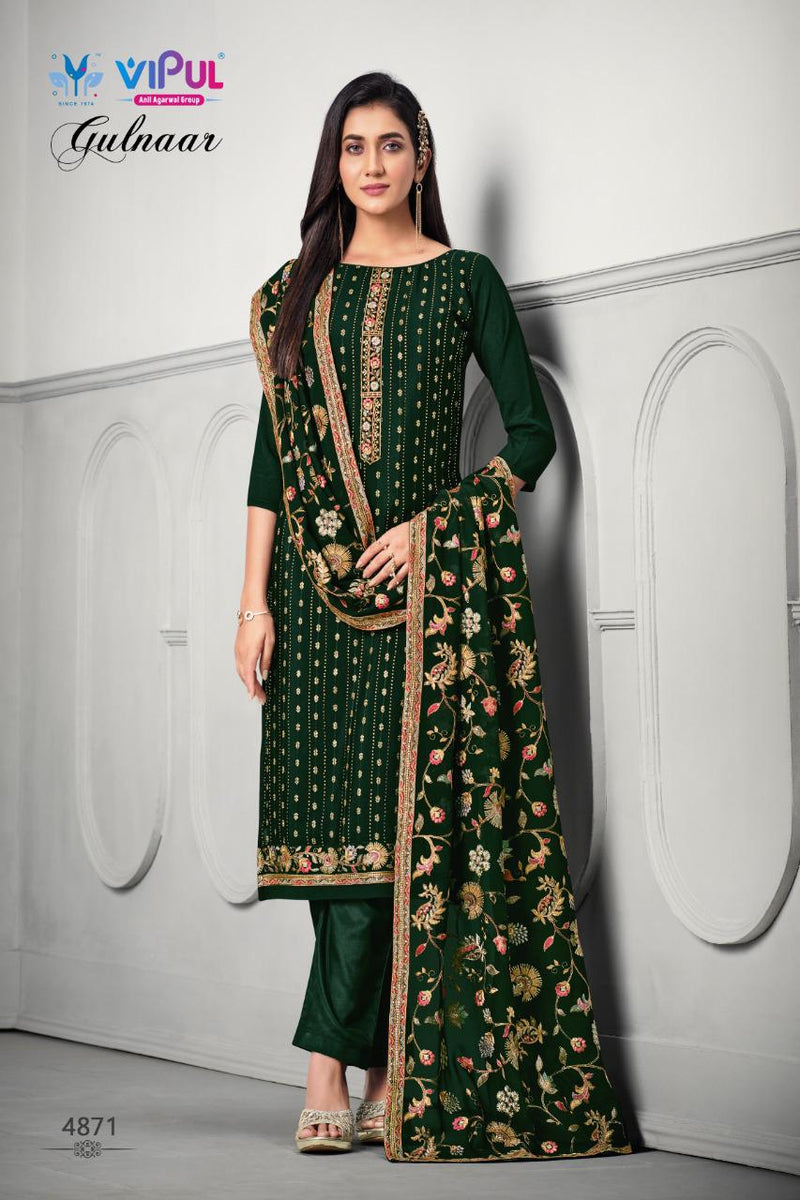 Vipul Gulnaar Chinon Embroidered Designer Party Wear Salwar Suits