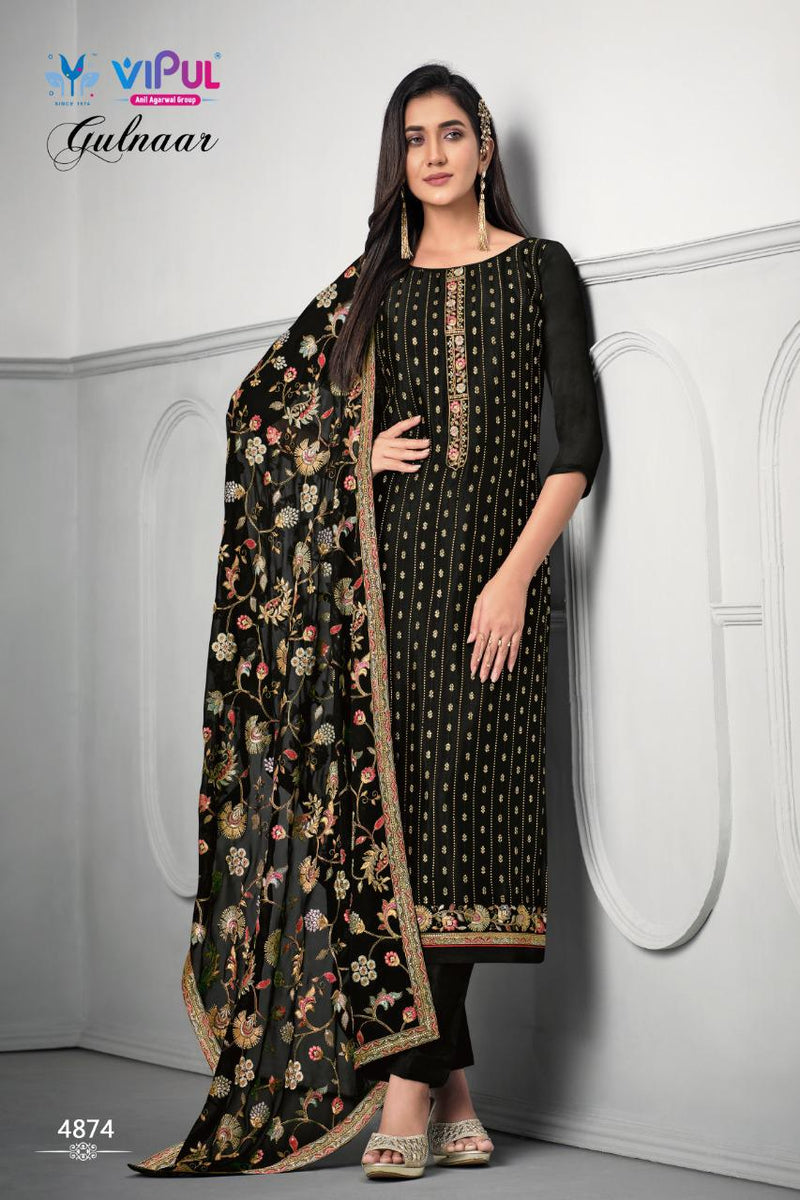 Vipul Gulnaar Chinon Embroidered Designer Party Wear Salwar Suits