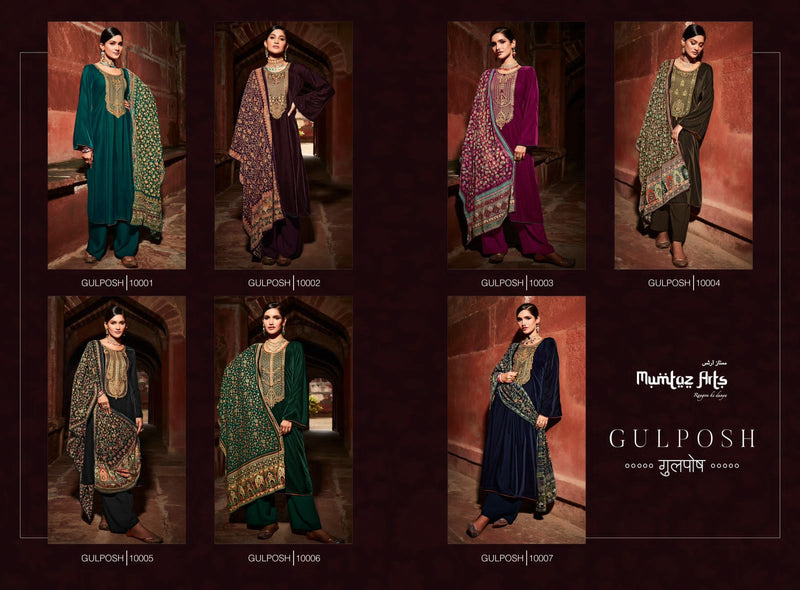 Mumtaz Gulposh Velvet With Beautiful Embroidery Work Fancy Work Stylish Designer Party Wear Salwar Kameez