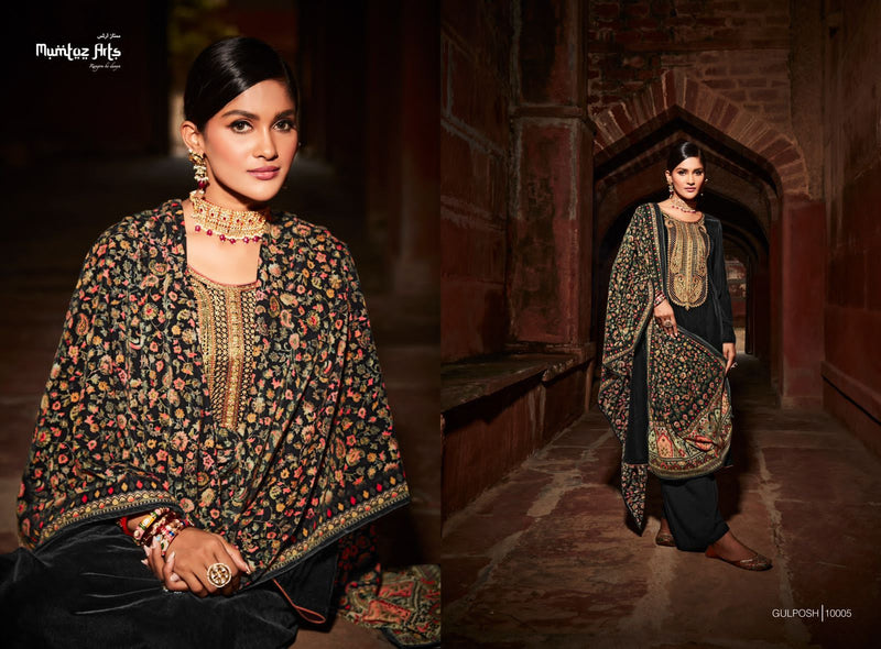 Mumtaz Gulposh Velvet With Beautiful Embroidery Work Fancy Work Stylish Designer Party Wear Salwar Kameez