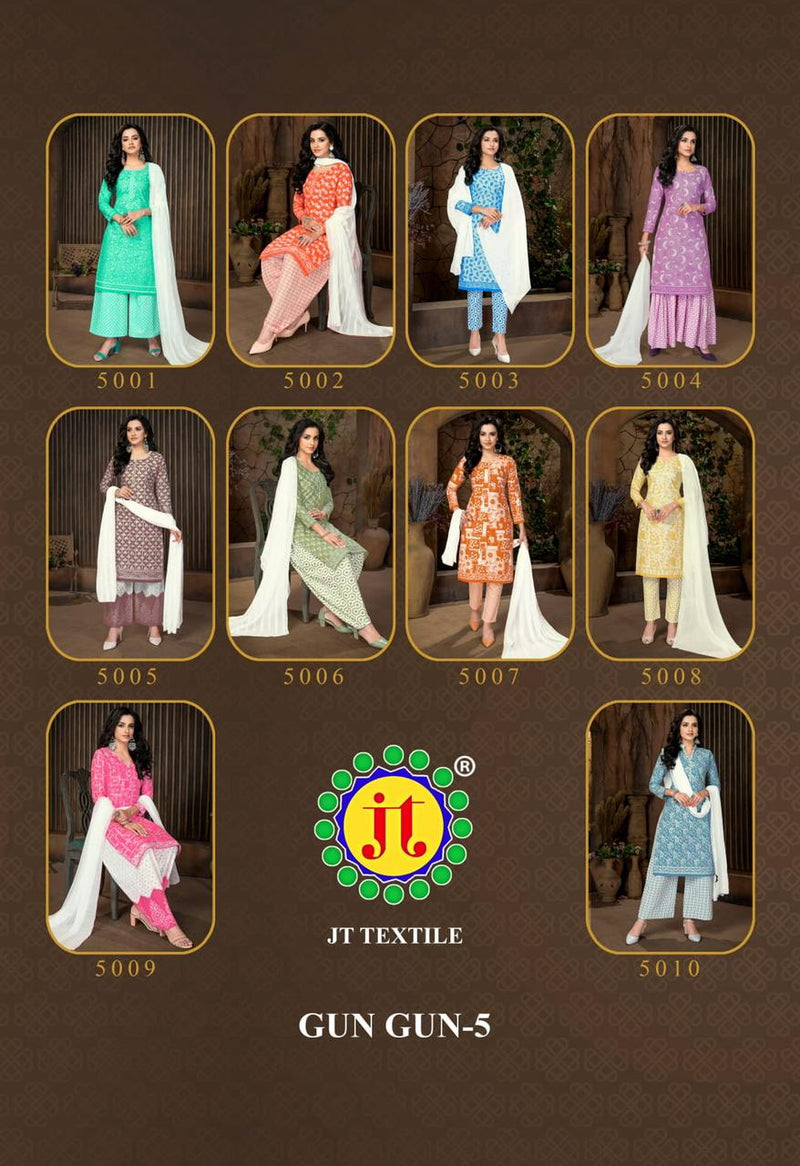 Jt Gun Gun Vol 5 Cotton Fancy Printed Festive Wear Salwar Kameez