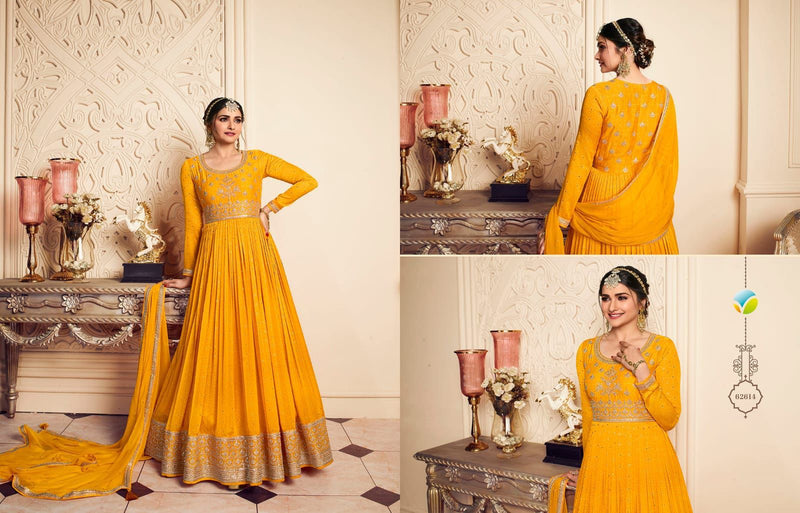 Vinay Fashion Kaseesh Gunjita Chiffon With Beautiful Work Stylish Designer Party Wear Fancy Long Gown