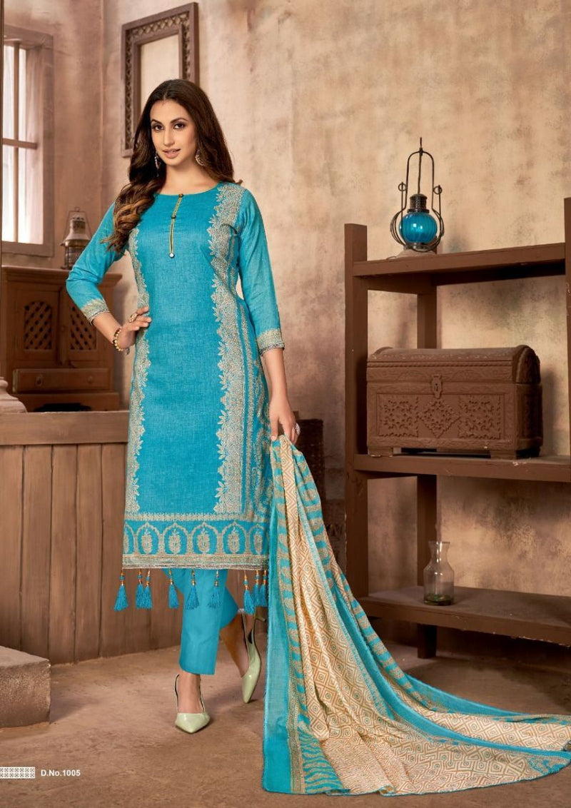 Roli Moli Creation Guzarish Cambric Cotton Festive Wear Salwar Suits With Gold Print