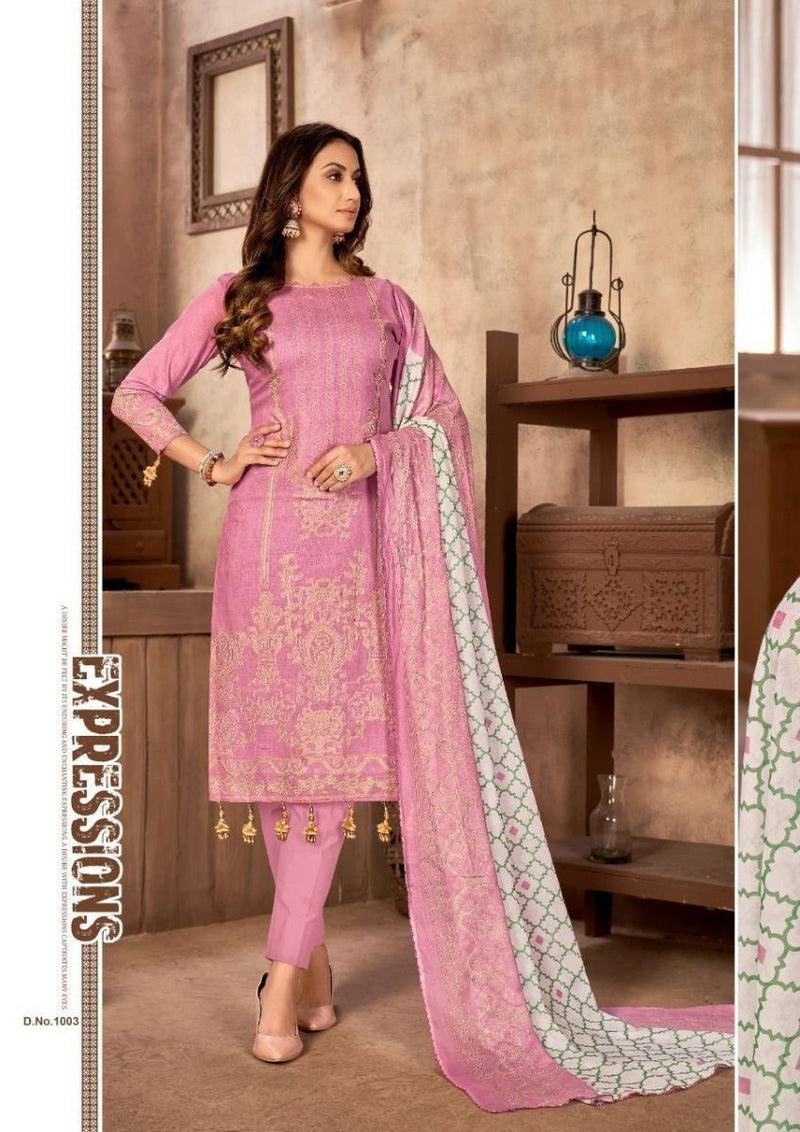 Roli Moli Creation Guzarish Cambric Cotton Festive Wear Salwar Suits With Gold Print