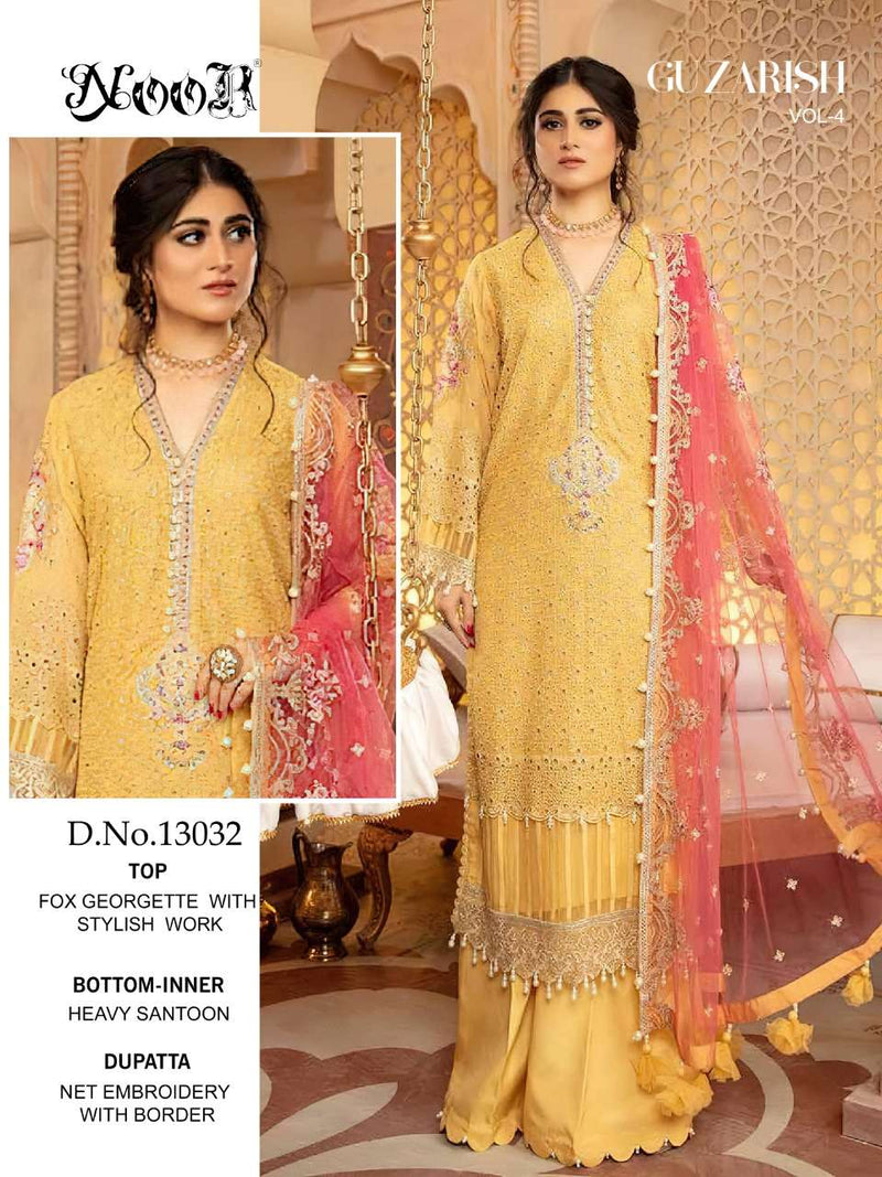 Noor Guzarish Vol 4 Georgette Pakistani Style Party Wear  Salwar Kameez With Embroidery