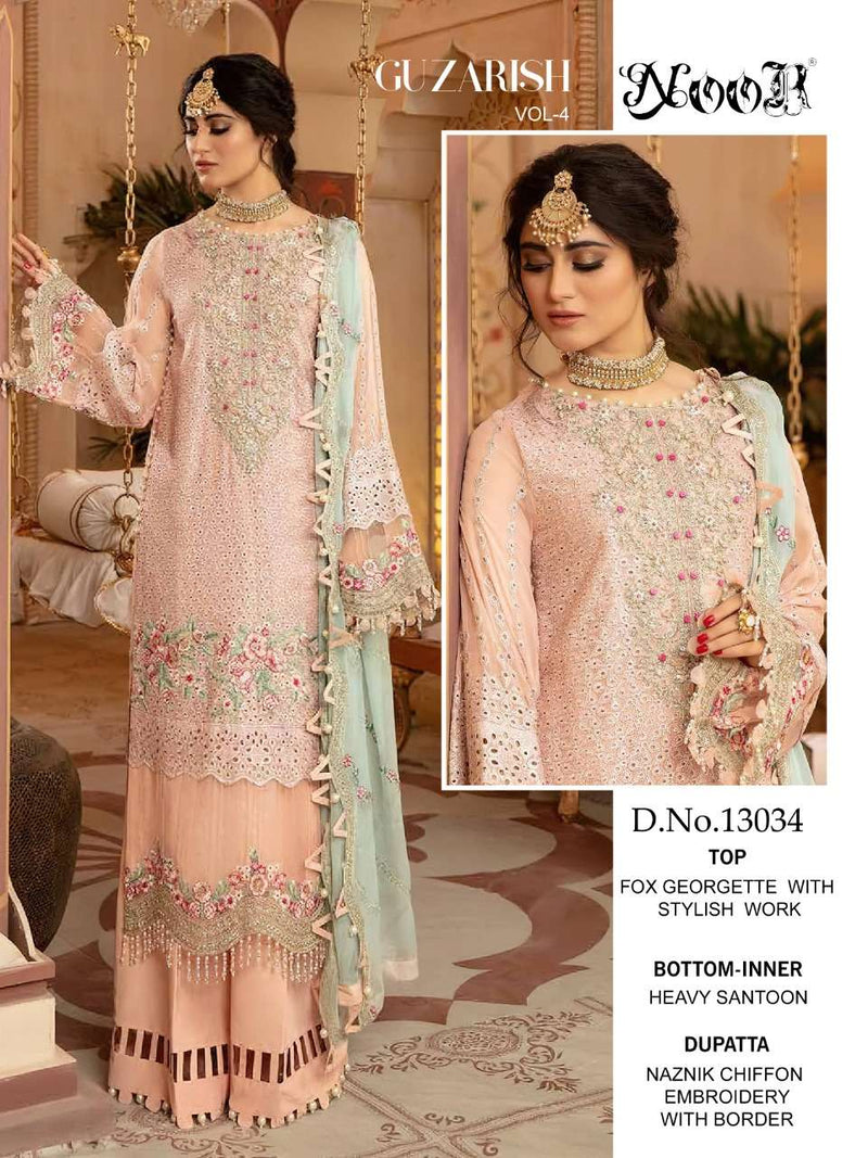Noor Guzarish Vol 4 Georgette Pakistani Style Party Wear  Salwar Kameez With Embroidery