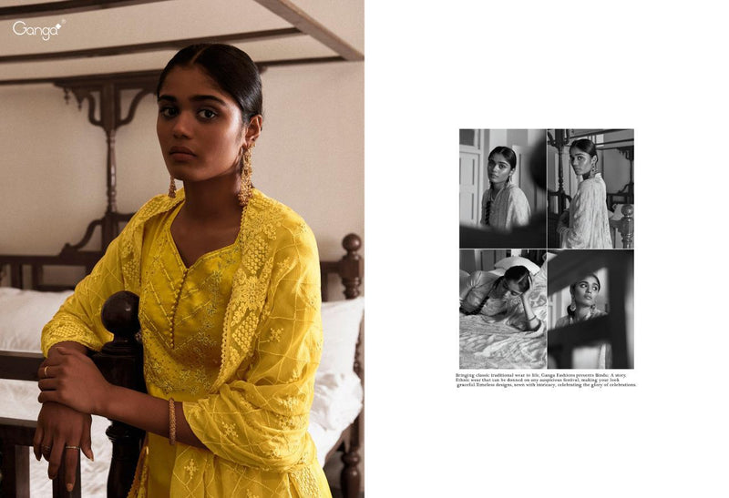 Ganga Bindu Bemberg Silk With Embroidery Work Salwar Suits