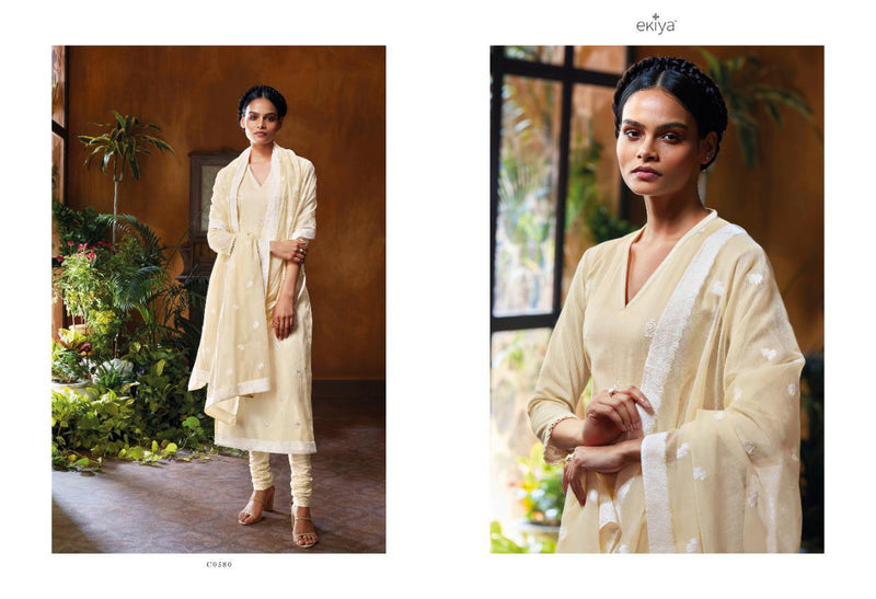 Ganga Fashion Ekiya Nuwa C 0580 Cotton Jacquard Embroidery Work Casual Wear Salwar Kameez