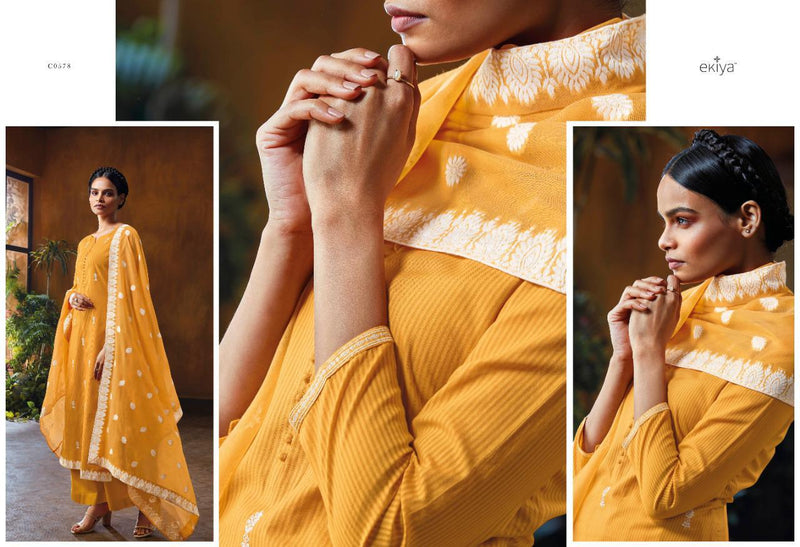Ganga Fashion Ekiya Nuwa Cotton Jacquard Embroidery Work Salwar Kameez
