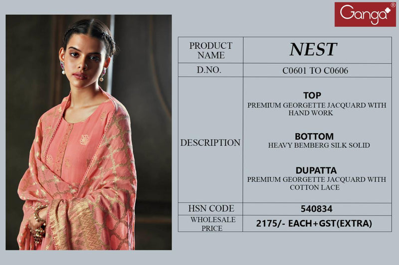 Ganga Presents By Nest Georgette With Embroidery Work Exclusive Designer Salwar Suits