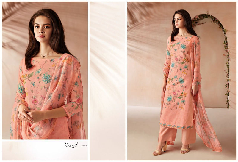 Buy Ganga Caleo cotton Buy Satin Dress Material For Women online in India