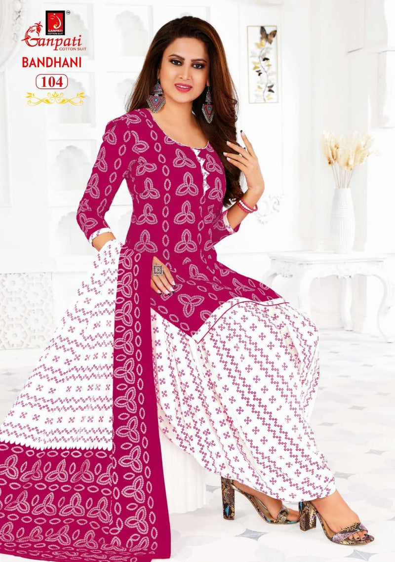 Ganpati Bandhani Vol 1 Pure Cotton Printed Dress Material Patiyala Style Fancy Salwar Suit