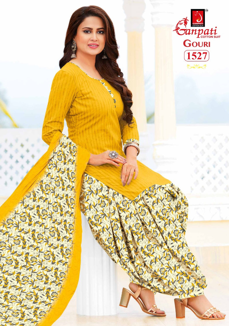 Ganpati Cotton Gouri Vol 1 Pure Cotton Patiyala Style Designer Fancy Regular Wear Salwar Suits