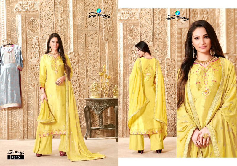 Glazier By Your Choice Pure Dolla Silk Exclusive Designer Printed Salwar Kameez With Dupattta