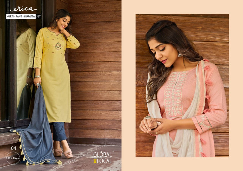 Global Local Erica Embroidered Rayon Casual Wear Kurti
