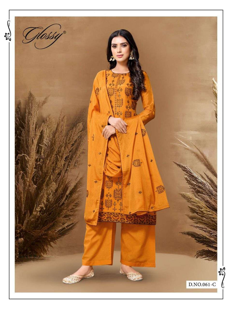 Glossy D no 61 Silk Designer Wear Salwar Kameez
