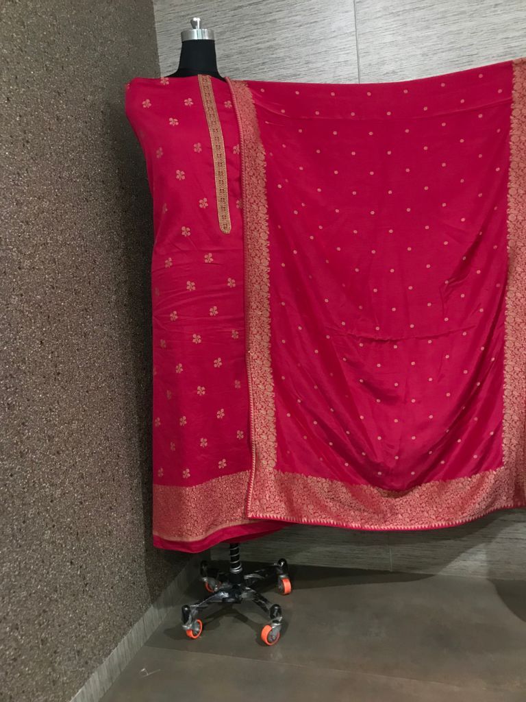 Glossy Etherial Collection Silk Jacquard Partywear Designer Wear Salwar Suit