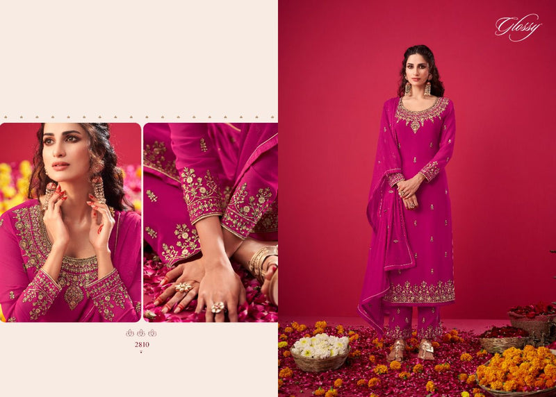 Glossy Naqsh Pure Georgette Embroidery Work With Swarovski Work Partywear Salwar Kameez