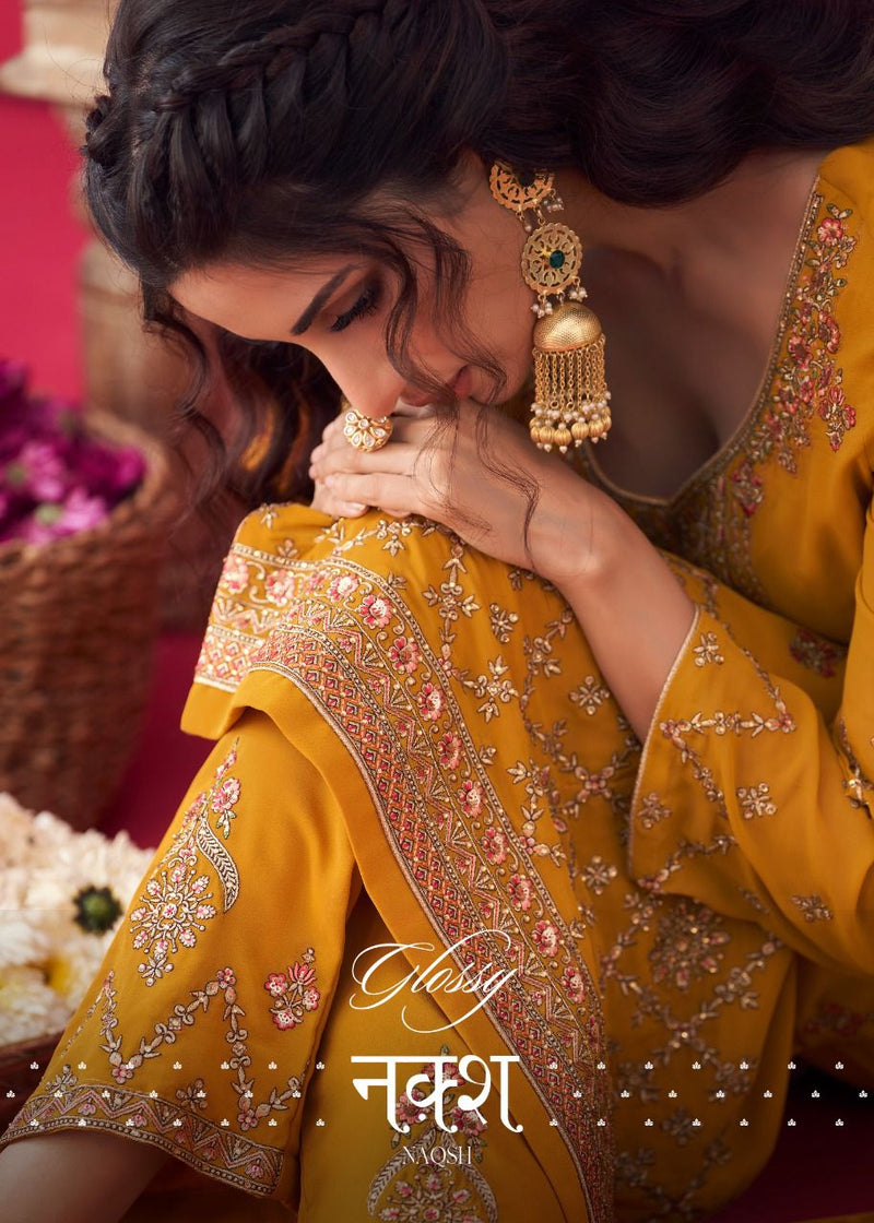 Glossy Naqsh Pure Georgette Embroidery Work With Swarovski Work Partywear Salwar Kameez