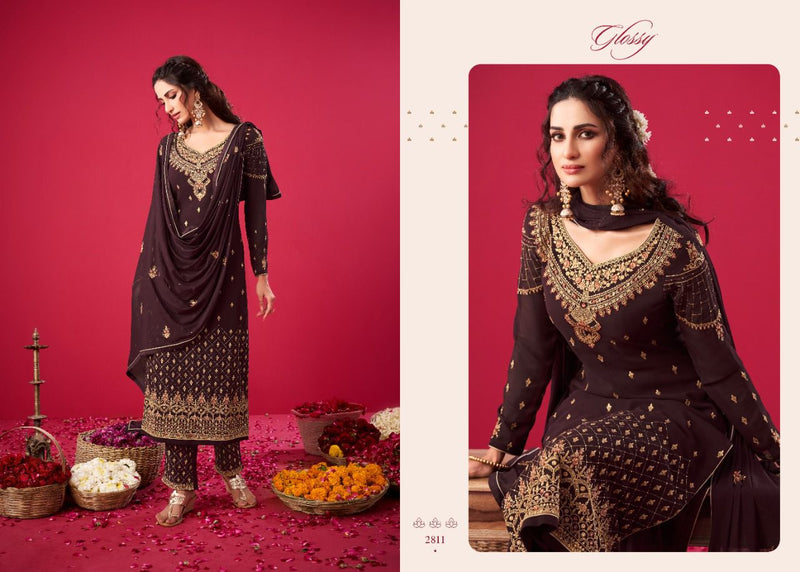 Glossy Naqsh Pure Georgette Embroidery Work With Swarovski Work Partywear Salwar Kameez