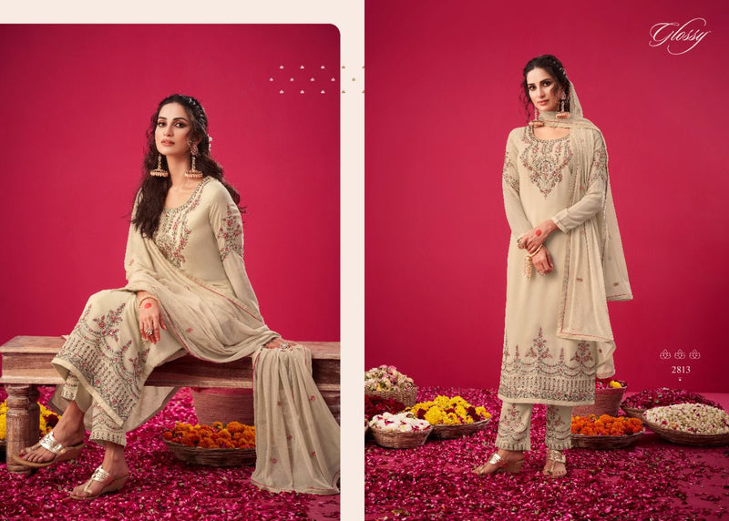Glossy Naqsh Pure Georgette Embroidery Work With Swarovski Work Partywear Salwar Kameez