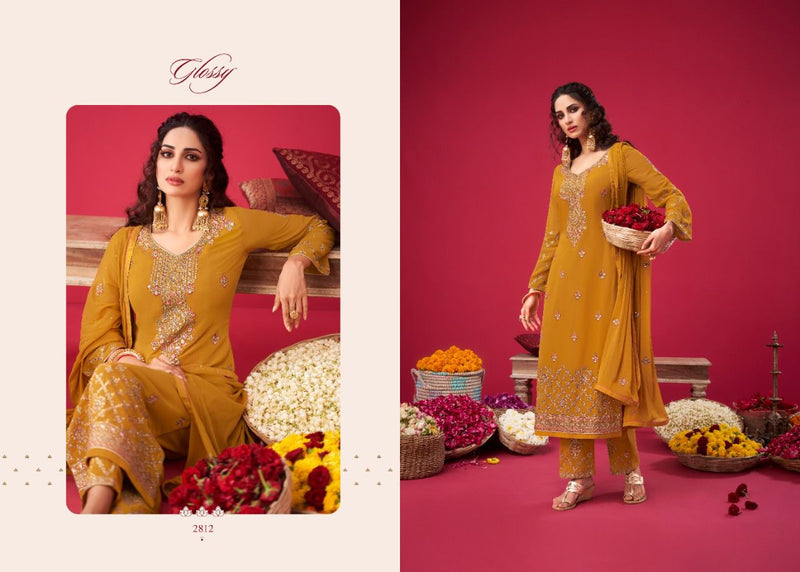 Glossy Naqsh Pure Georgette Embroidery Work With Swarovski Work Partywear Salwar Kameez