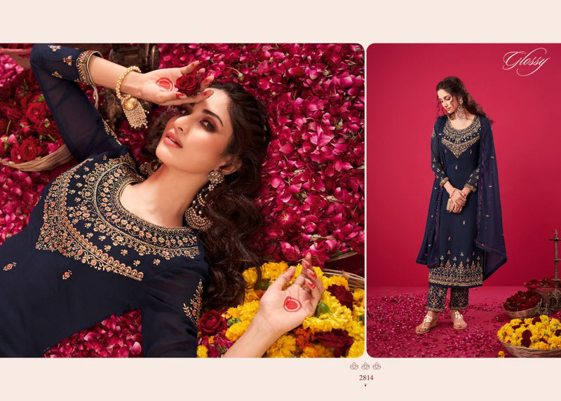 Glossy Naqsh Pure Georgette Embroidery Work With Swarovski Work Partywear Salwar Kameez