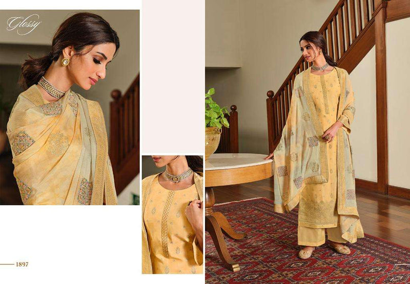 Glossy Rivera Viscose Dola Jacquard Casual Wear Salwar Suit