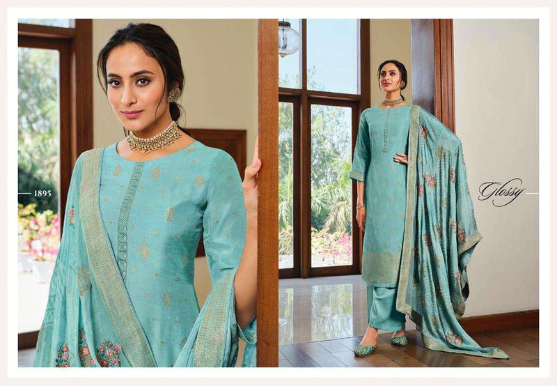 Glossy Rivera Viscose Dola Jacquard Casual Wear Salwar Suit