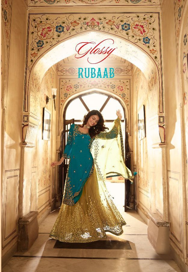Glossy Rubaab Pure Chinon Fancy Partywear Designer Salwar Kameez