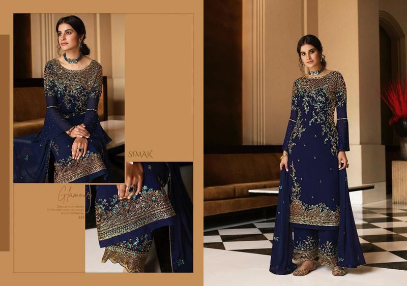 Glossy Zaina Georgette Embroidery With Swarovski Work Salwar Suit