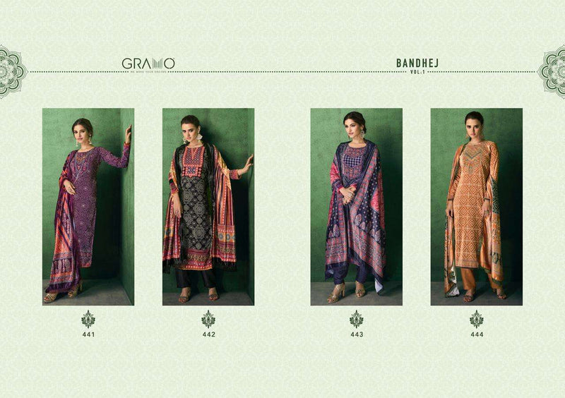 Gramo Bandhej Vol 1 Velvet With Digital Print  Salwar Suit