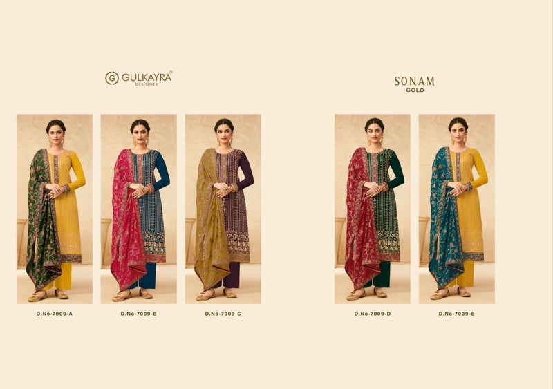 Gulkayra Designer Sonam Gold Pure Georgette Partywear Salwar Suit