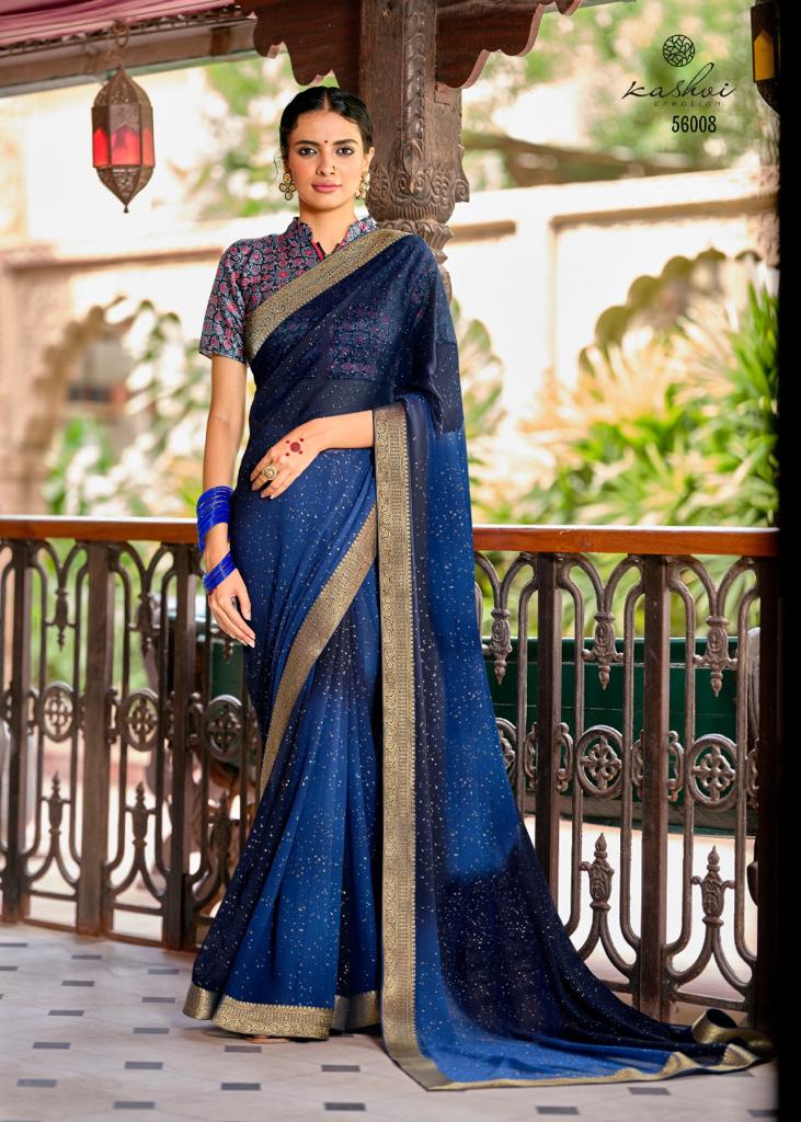 Gulmohar By Kashvi Creation Georgette With Gold Zari Treditional Wear Exclusive Fancy Sarees